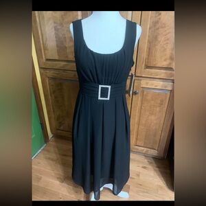 Danny & Nicole Black Midi Dress with Square Buckle